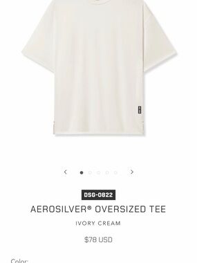 ASRV DSG-0822 AEROSILVER® OVERSIZED TEE
IVORY CREAM